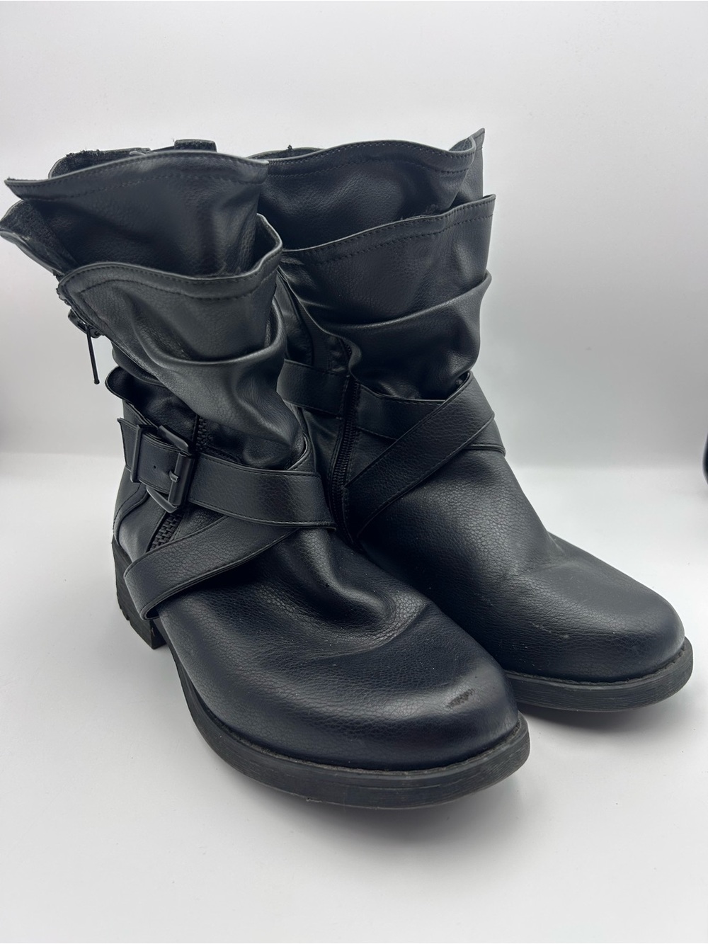 Torrid Black Moto Boots Women’s Size 9W Wide Width Buckle Boots
